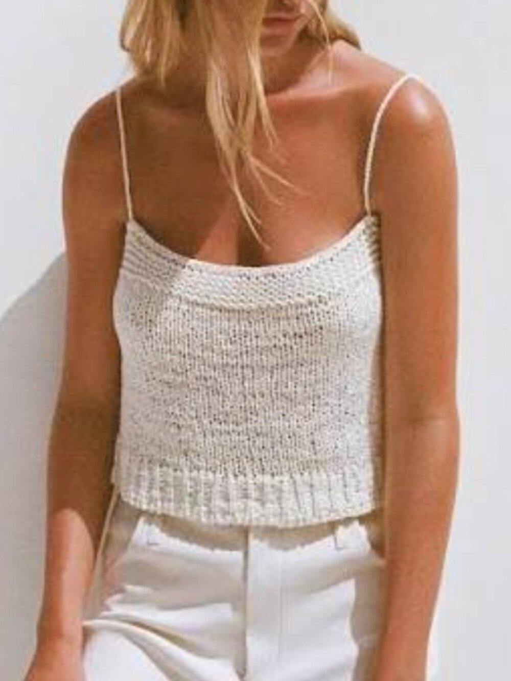 NWT STAUD Haze Top Camisole Neutral Cream Knit